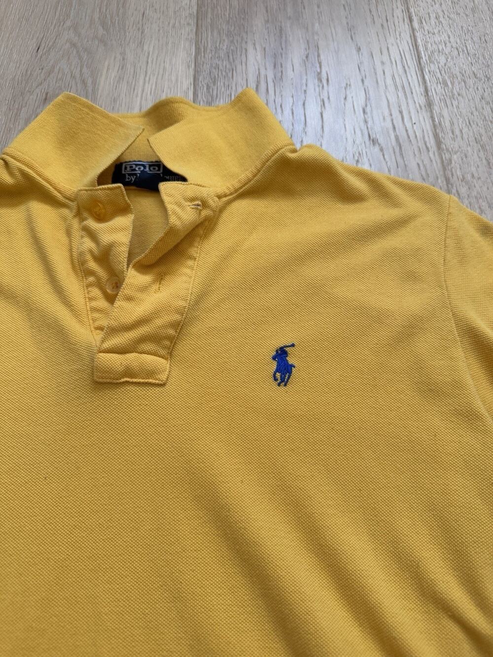 Polo Ralph Lauren Men’s Small Yellow Short Sleeve Cotton Polo Shirt Blue Pony